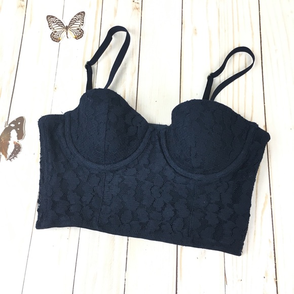 Gilly Hicks Other - Gilly Hicks Hollister Navy Blue Bustier 32B